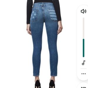 Good American Good Legs Crop Laser Star Jeans Size 16 Nwt